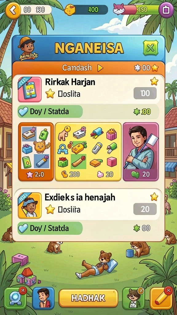 Screenshot dari level yang menantang.