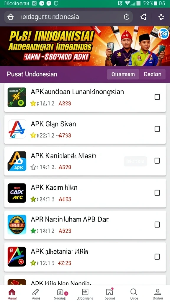 Screenshot 1 menunjukkan tampilan awal yang menarik.