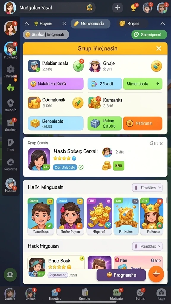 Leaderboards yang menampilkan peringkat pemain secara global.