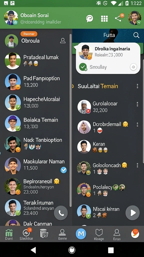 Momen seru saat bermain bersama teman-teman secara online.