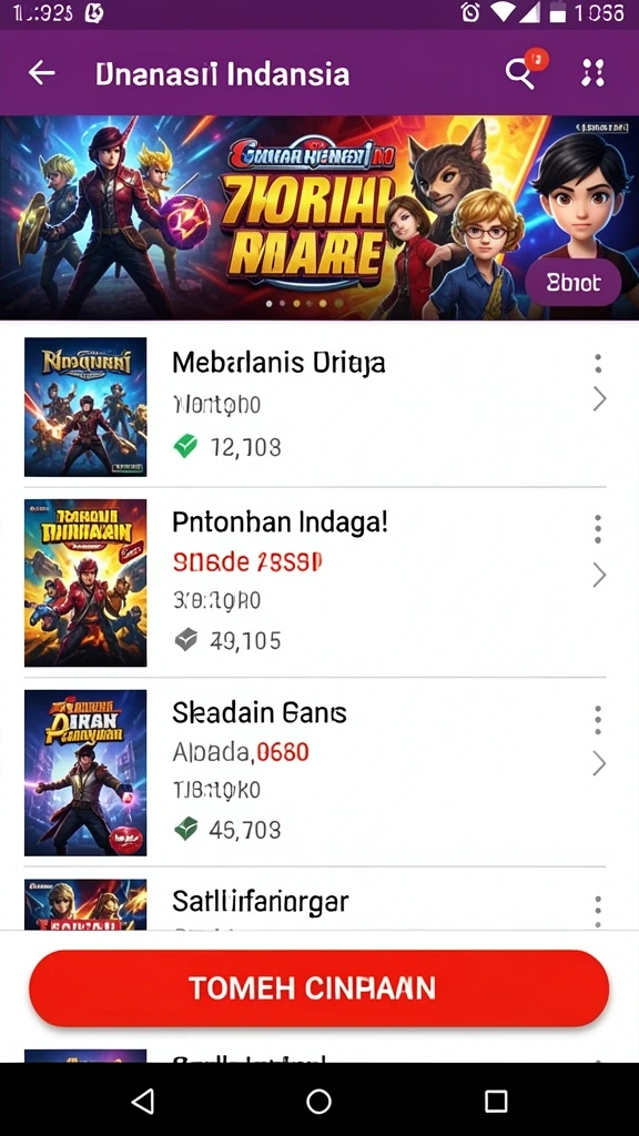 Leaderboard menunjukkan ranking pemain secara real-time.