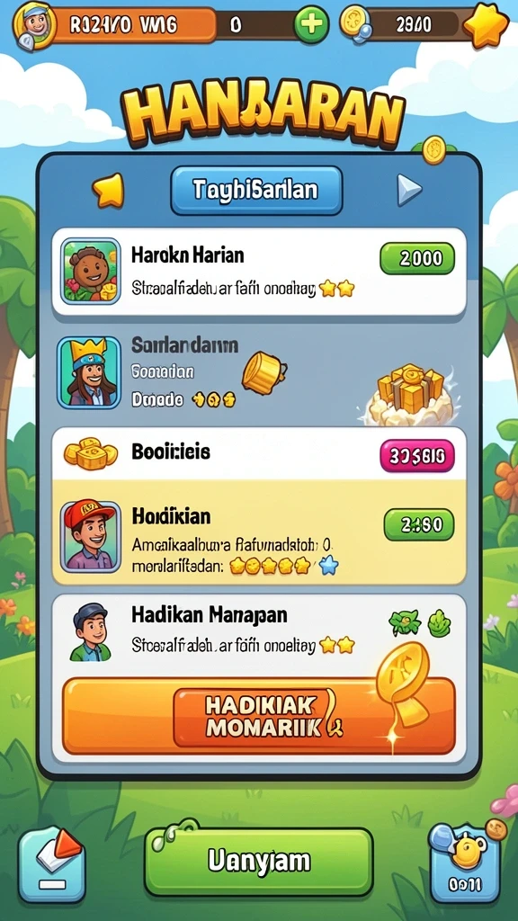 Tangkapan layar dari karakter unik yang sedang berpetualang.