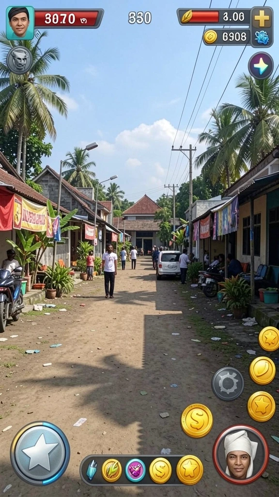 Tangkapan layar menunjukkan karakter utama dalam aksi.